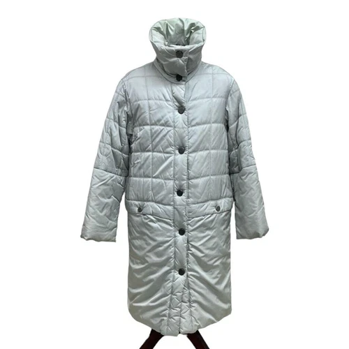 Cappotto lungo Chanel 00A linea sportiva patch cocco argento moda donna