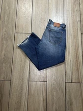 Lucky Brand Dungarees Bootcut Short Length Zip Fly Blue Denim Jeans Size 36x28