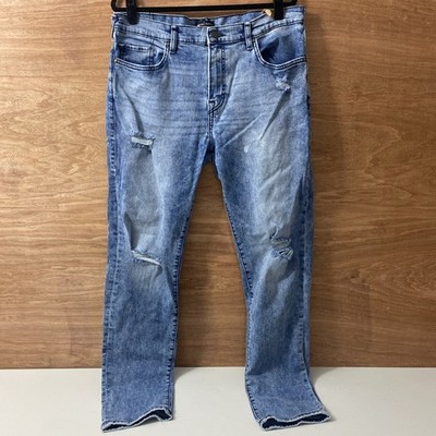 True Religion Rocco Relaxed Skinny Ripped Blue Men's Jeans Size 36 x 32