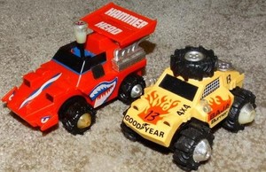 VINTAGE 1981 LJN ROUGH RIDERS BAJA BURNER & HAMMER HEAD BATTERY OP CARS