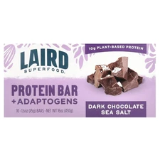 Superfood Protein Bar + Adaptogens, Dark Chocolate Sea Salt, 10 Bars, 1.6 oz (45
