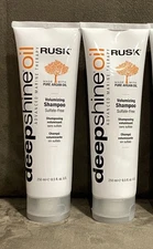 RUSK DEEPSHINE OIL VOLUMIZING SULFATE FREE SHAMPOO FOR HAIR - 8.5 OZ - 2 PACK!