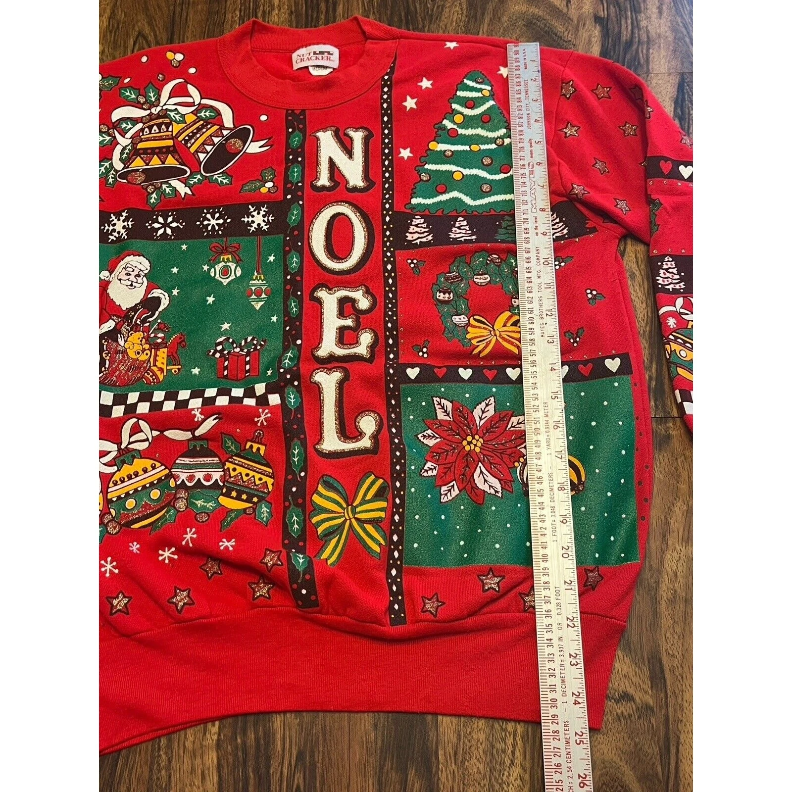 Vtg Nutcracker Red Sweatshirt Womens Sz M Ugly Christmas Sweater Holiday