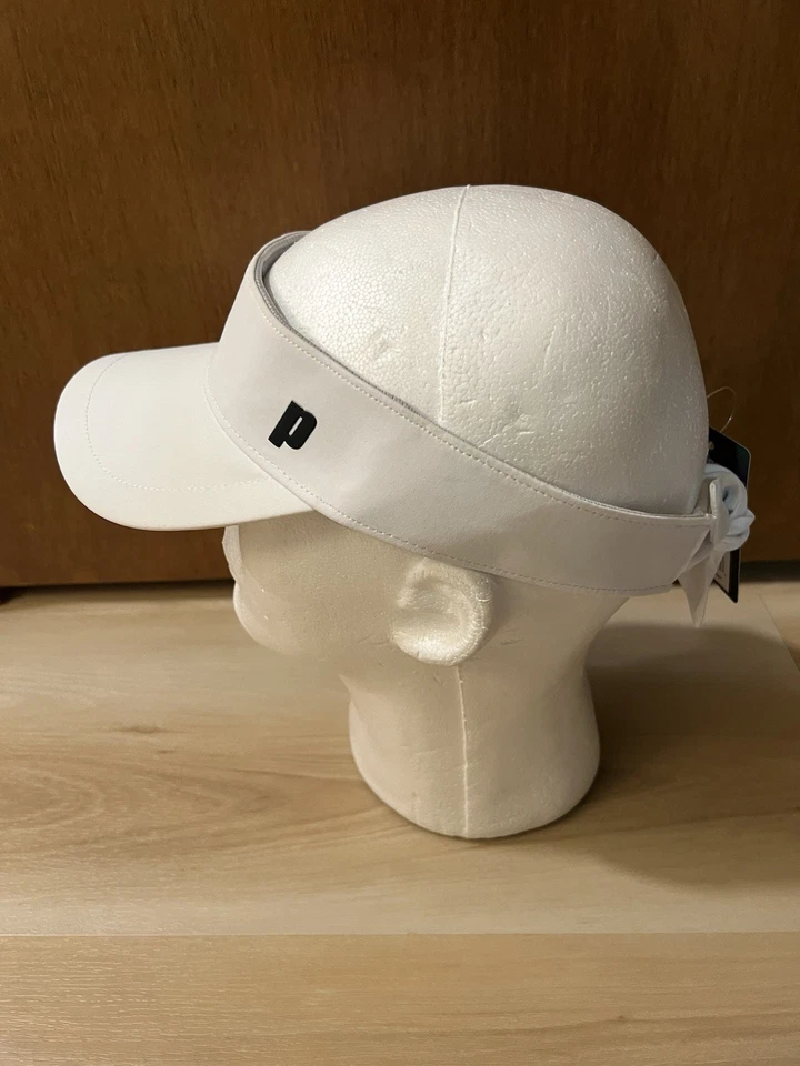 全新带标签 Prince Girls 网球遮阳板白色带弹性弹力背面全新盒装细节 — 第 2/4 张图片