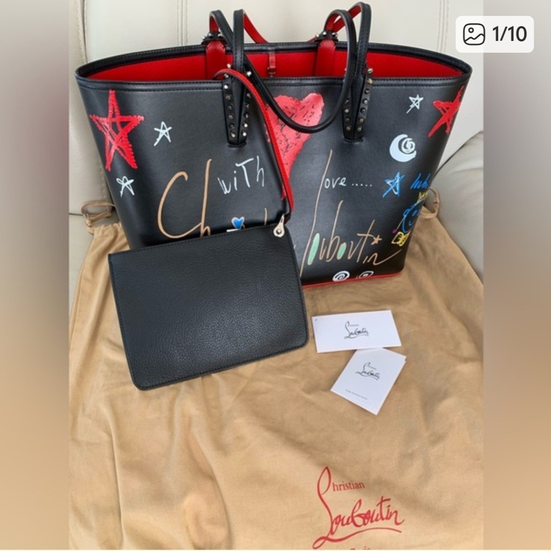 Christian Louboutin Graffiti Cabata Tote Bag | eBay