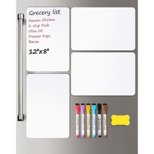 4 PACK Magnetic Dry Erase Board Sheet for Fridge, 12"x8" Erasable Refrigerator