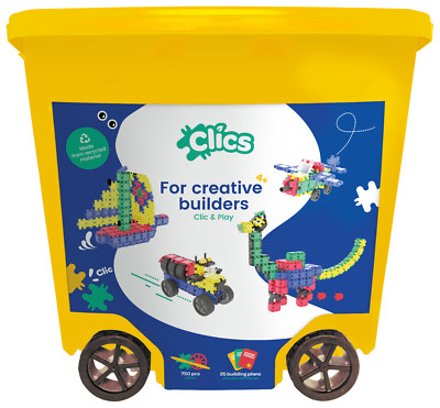 CLICS Rollerbox CB803 // 25 in 1 // 25 Baupläne // Bausteine 4-12 Jahre NEU OVP