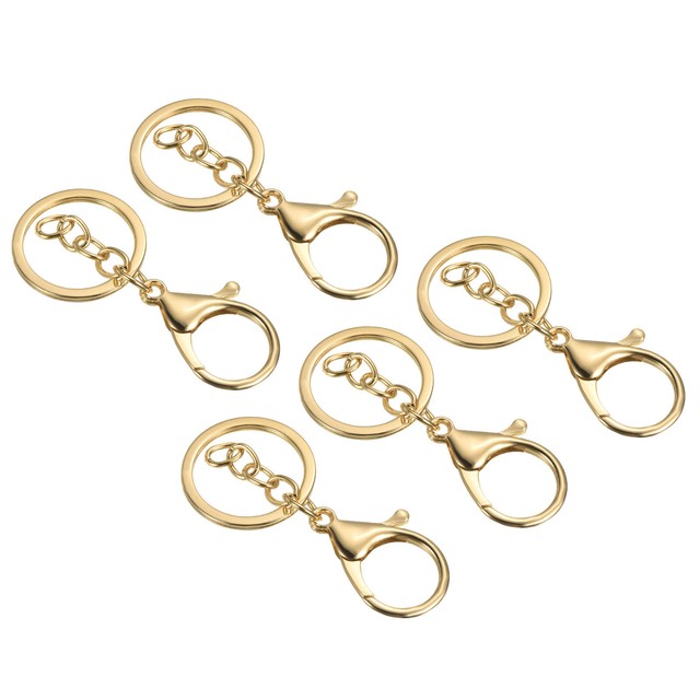 5pcs Key Chain for Keys Lobster Claw Clasps Keychain Holder Gold WR9540 5pcs Key Chain for Keys Lobster Claw Clasps Keychain Holder Gold WR9540