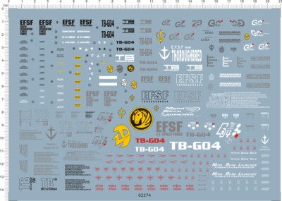 Detail Up 1/100 MG RX-78-4 GDM Model Kit Water Slide Decal