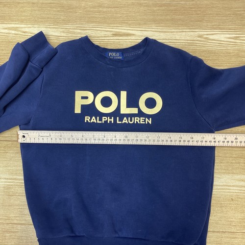Polo Ralph Lauren Fleece Sweater Boys Size M 10-12 Big Logo Navy Pullover - Picture 11 of 15