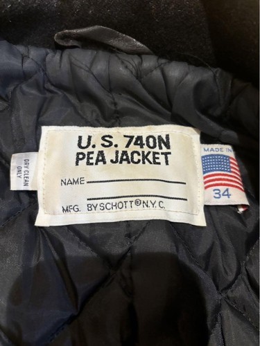 Schott NYC U.S. 740N Pea Coat Size 34 - Picture 3 of 9