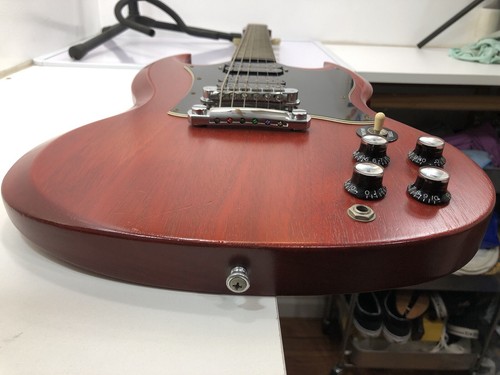 2002 Gibson SG Special Faded Cherry w/Ebony Crescent Moon Inlays DAMAGED NECK - Picture 21 of 24