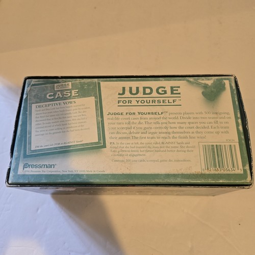 Judge For Yourself The Board Game of Real Life Courtroom Drama Pressman 1996 Euc - Picture 4 of 4