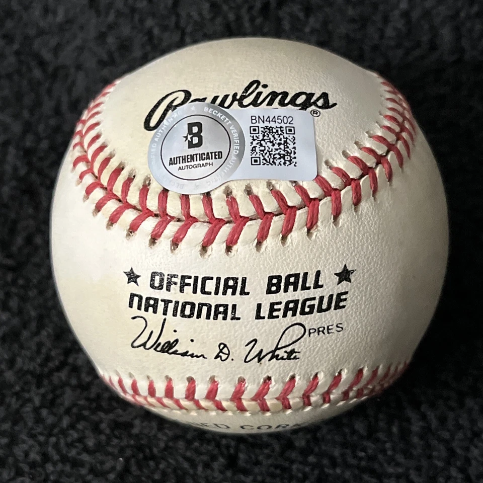 Warren Spahn Johnny Sain SIGNED Autographed ONL Baseball BECKETT - Image 2 of 2