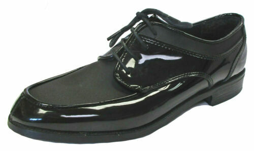 AFTER Six Black Faux Patent Leather Tie Shoes Square Toe | eBay display picture 3