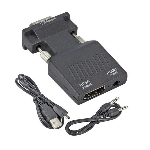 VGA Input To HDMI Output Adapter PC Laptop To HDTV Moniter Projecter Converter - Picture 2 of 15