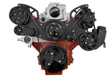 LS GM LS1 LS2 LS3 LS6 Serpentine Pulley Kit ALT PS AC Truck Style Balancer BLACK