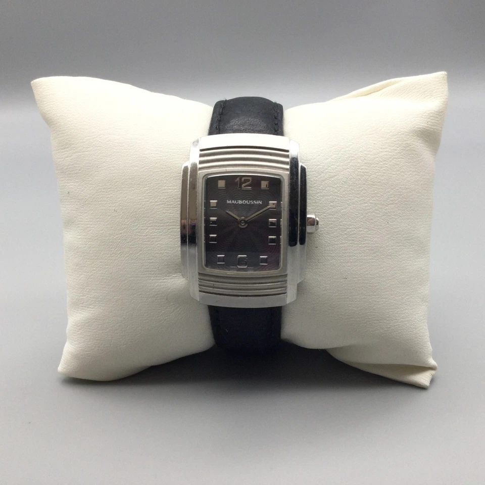Reloj Mauboussin Fouga Mujer Acero Inoxidable Correa de Cuero Suizo 67670 Batería Nueva Foto 2 de 4
