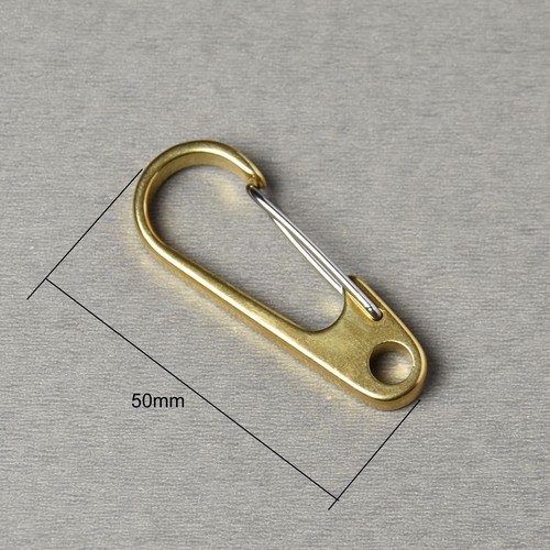Solid Brass Carabiner Spring Snap Hook Clip Key chain EDC - Picture 2 of 7