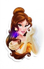 Disney Princesses BELLE Anime Cartoon Water Resistant Iridescent Sticker