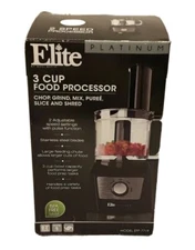 Elite Food Processor 3 Cup Compact Black Stainless Blades Model EFP-7719
