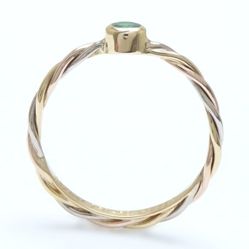 Anello CARTIER K18Tricolore Oro Twist Smeraldo Misura 52/292607 - Foto 4 di 9