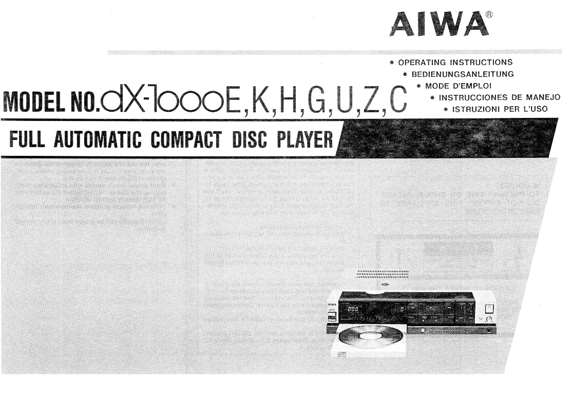 Mode D'emploi / Notice D'instructions AIWA – Original En Très Bon état