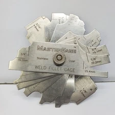 Weld Fillet Inspection Gauges Laser Etched Master-Gage 7 Piece Stainless Steel