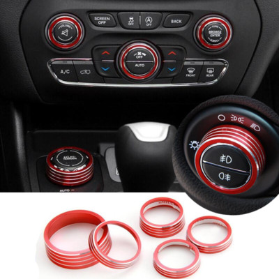 Air conditioner +Four drive+Audio+  Headlight Switch Knob Cover For Jeep Cheroke