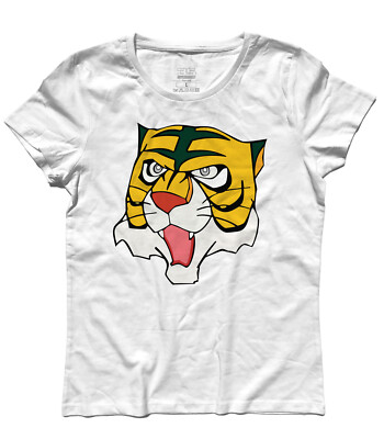 T-Shirt Femme Blanc Homme Tigre Tête Tana les Tiger Dessins Animés