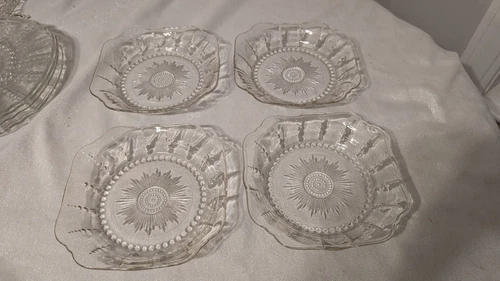 4 Federal Glass Columbia Pattern Soup Cereal Bowls