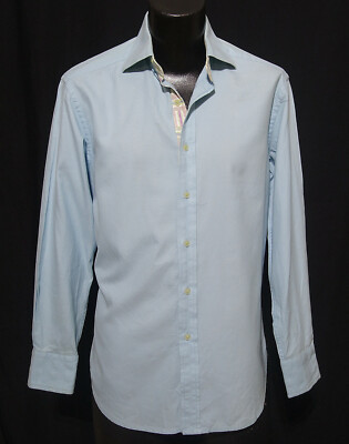 Robert Graham Shirt M Aqua Blue 