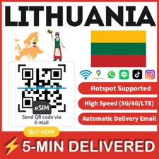 [eSIM] Lithuania eSIM e-SIM card Travel Sim card Tarjeta eSIM Dato Data only 🛜A