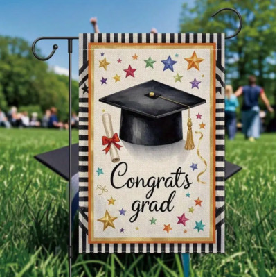 Celebration Graduation Garden Flag - 11.8x18 Inch, ''Congrats Grad'', Great Gift