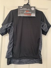 2 Pack Boys DriFit Athletic Shirts ULTRA PERFORMANCE Grey  Black Lg 14/16 NWT .