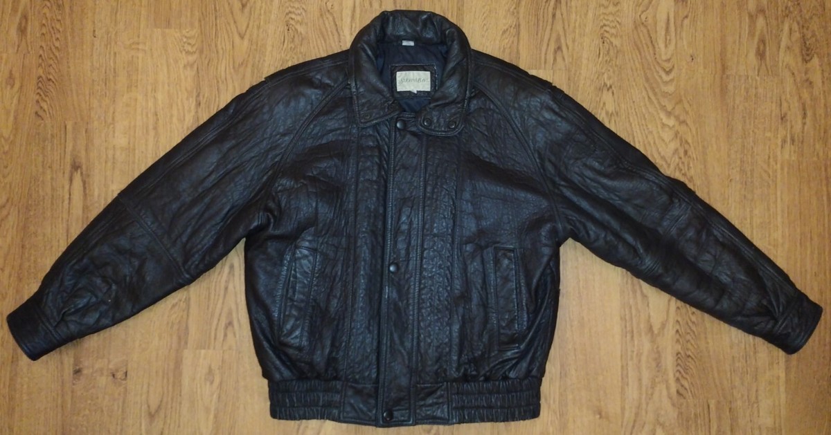 ジャケット・アウター ST. JOHNS BAY leather jacket 90s 1990s St Johns Bay Leather Bomber Jacket Size XL/2XL – Palmo