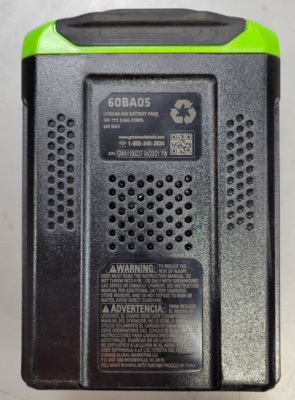 Greenworks Ultrapower 60x Range 60BA05 or LB6051 5Ah 270Wh | eBay