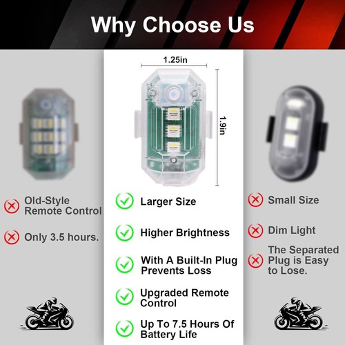 Wireless LED Strobe Lights with Remote Control for Car Drone Truck Aircraft Bike - Picture 4 of 19