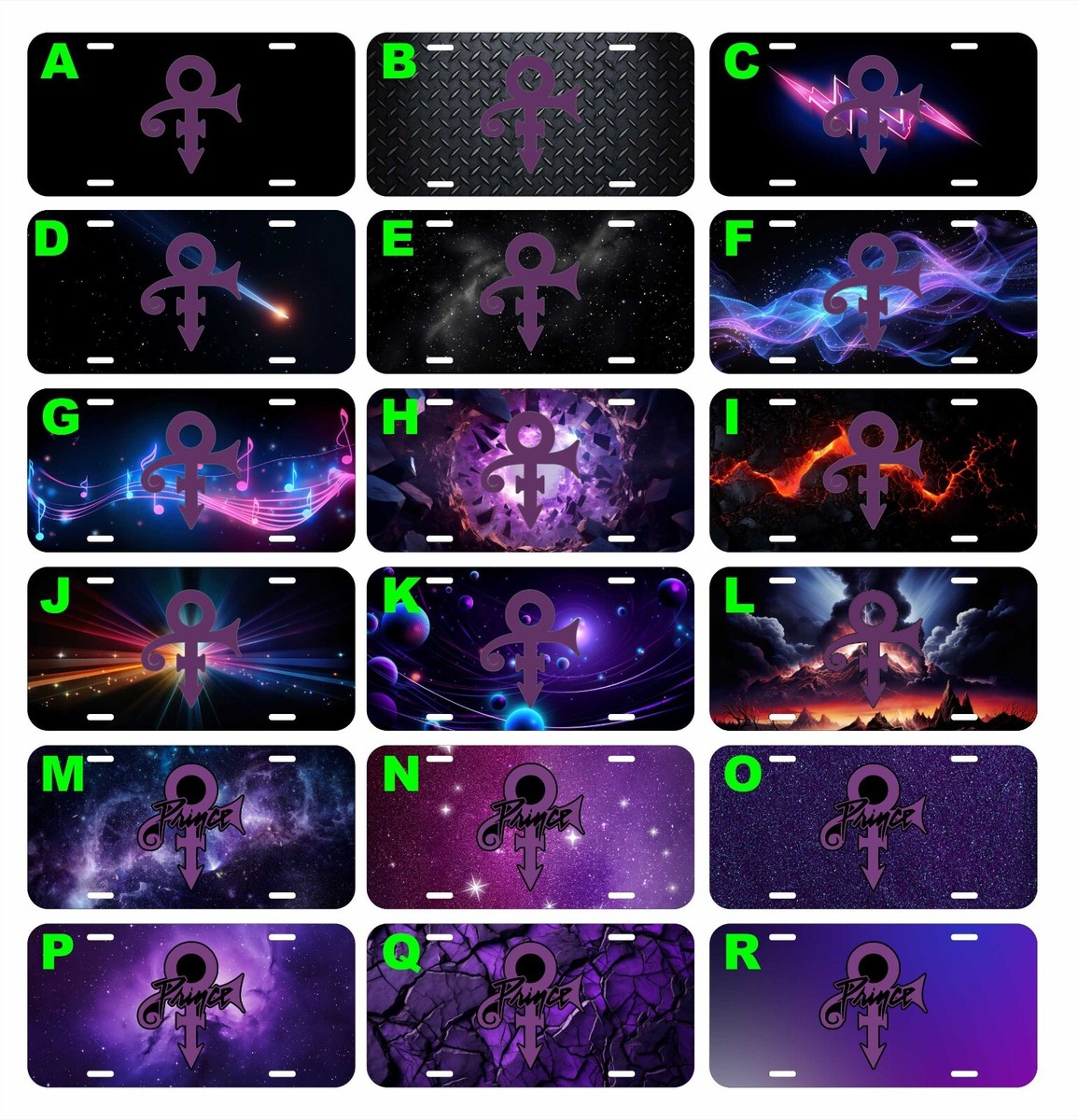 Prince License Plate Assorted Remember Car Tag Purple Rain Black