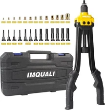 IMQUALI 16" Hand Rivet Nut Tool Kit with 13 Metric & SAE Mandrels,130pc Nuts Set