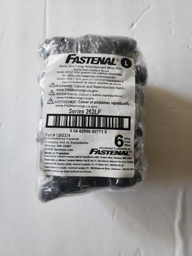 L Series 262LF Gray Knitwrist Textured Nylon/Spandex Micro Foam Nitrile- 6 Pack - Picture 2 of 5