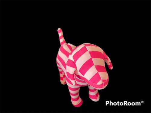 Victoria Secret Pink Plush Dogs x2 Stuffed Animal Pink/White Striped + Graffiti - Picture 10 of 12