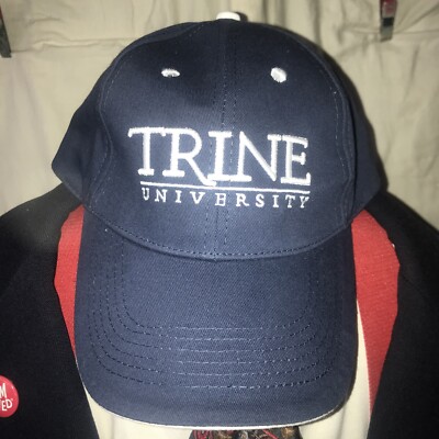 Trine University Hat Mens Adjustable Navy Blue White Strapback Cap