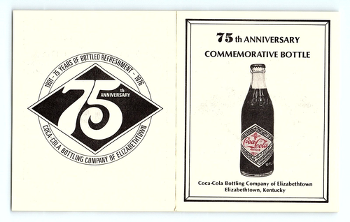 Coca Cola 75th Annivesary Commemorative Bottle Label Book 1976 Elizabethtown, KY - Picture 2 of 4