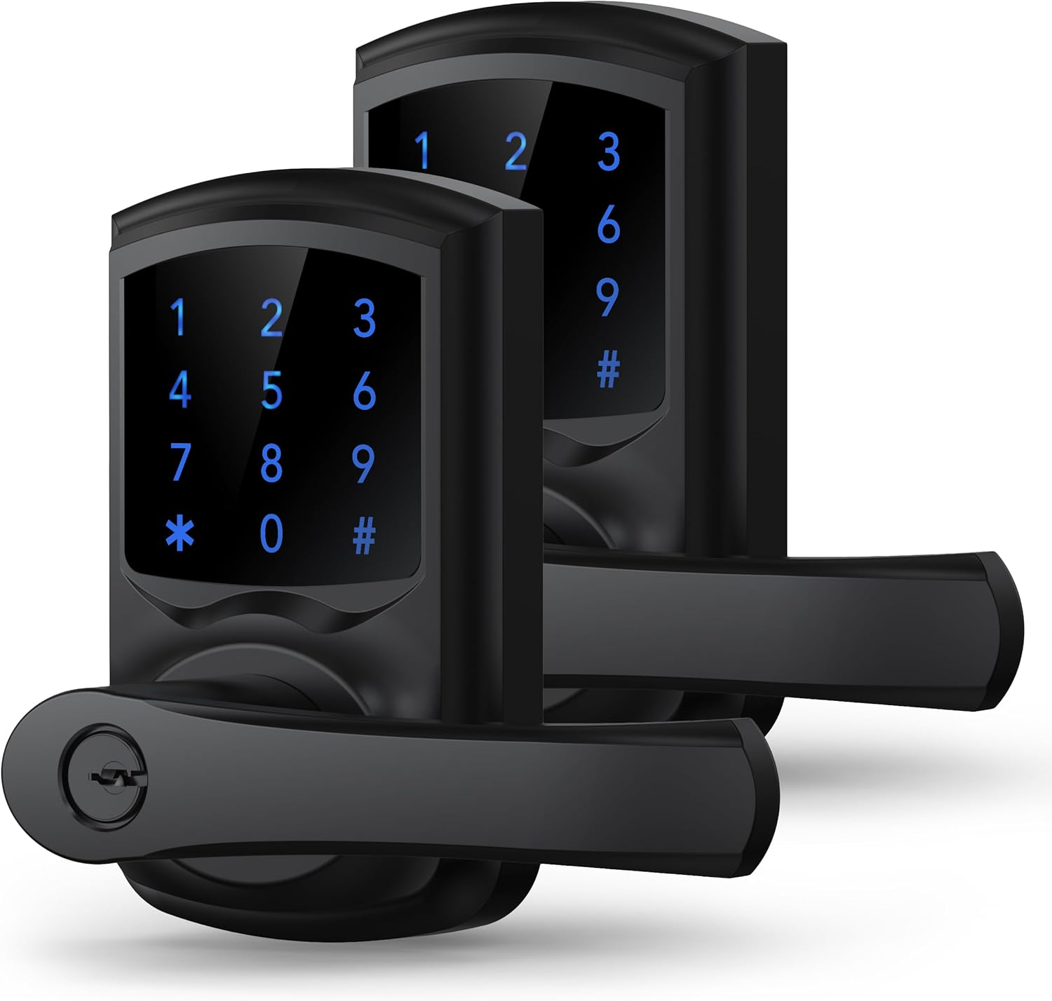 Touchscreen Keyless Entry Door Lock with Handle and Auto-Locking  