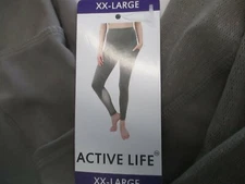 NWT Women's ACTIVE LIFE Silver Gray Leggings MSRP $89.00