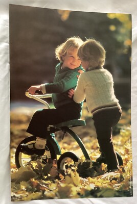 LDS Art Mormon Sunday School Lesson Poster 11x17  Two Boys Taking Turns Tricycle