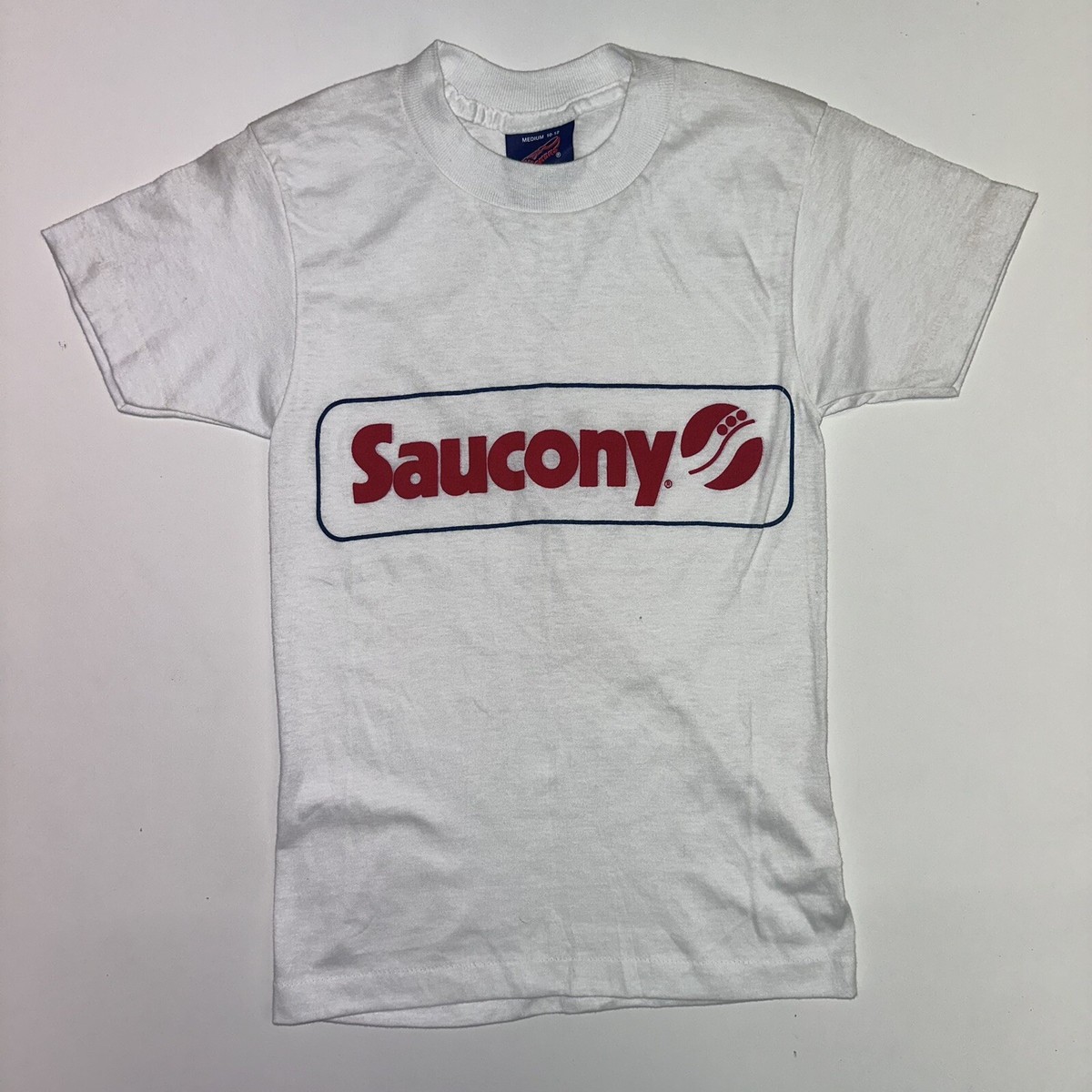 SAUCONY Vintage 80s Kids Childs Age 6-7 Years Old T-Shirt White
