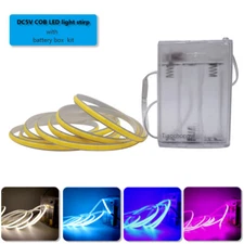 5V COB LED strip light 320LEDs/m 5mm width Battery box Powered Flexible LED Tape