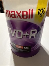Maxell DVD R High-Speed Recordable Disc 4.7 GB 16x Spindle Silver 100/Pack. NEW